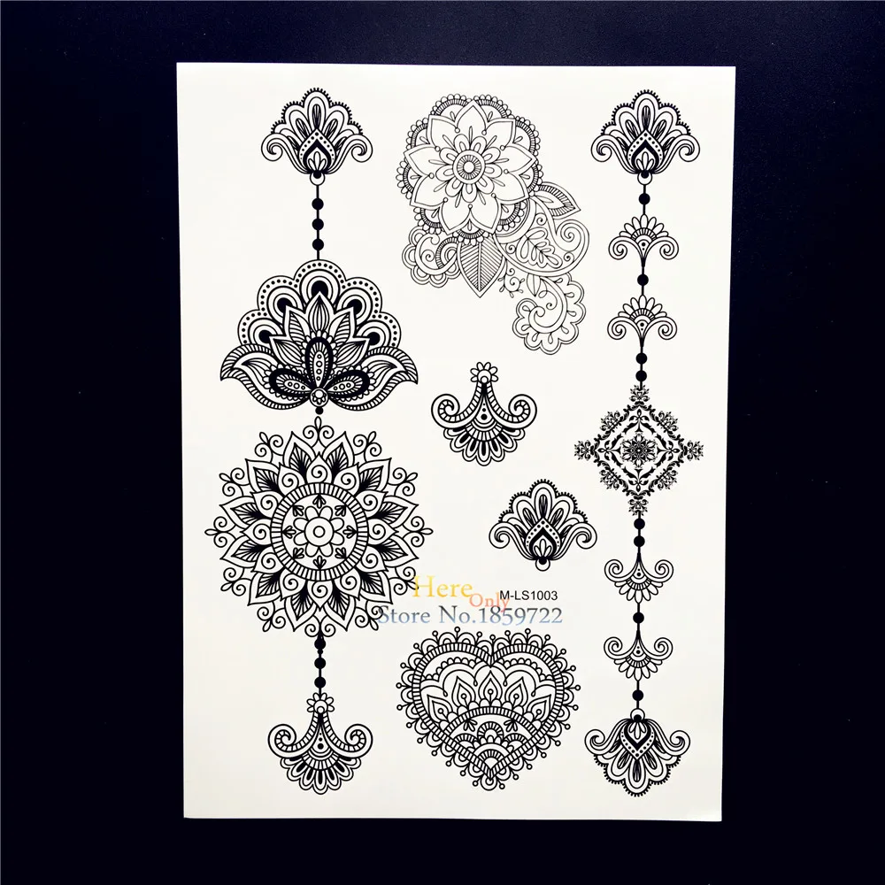 25 styles waterproof black mandala flower arm tattoo 25 styles waterproof black mandala flower arm tattoo