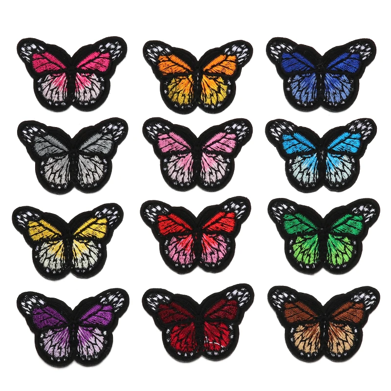 1PC Patches for Clothing Small Butterfly Patch Badge Embroidered Iron