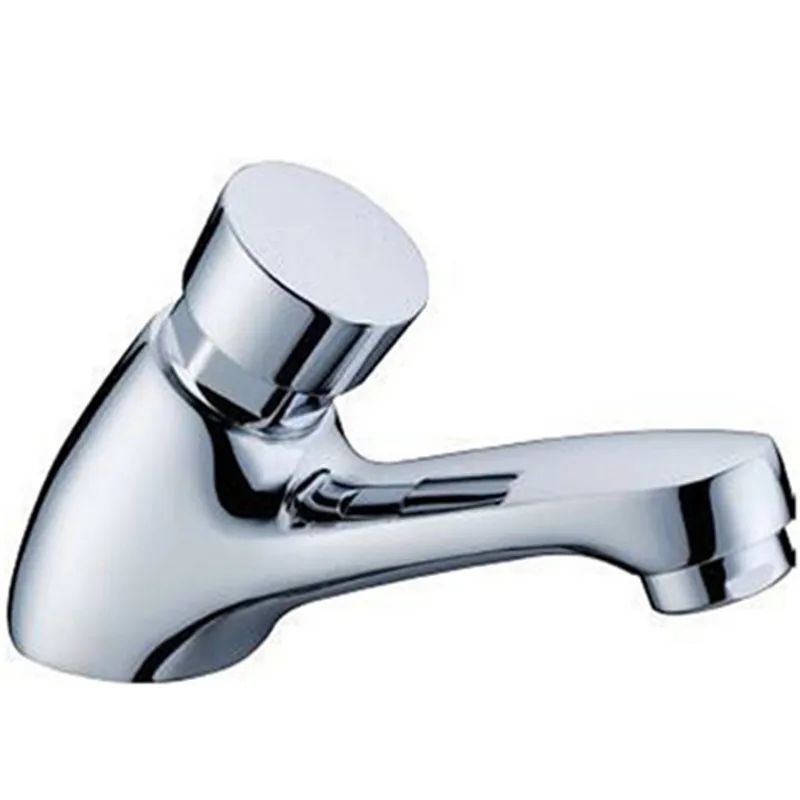 

Single cold Brass water delay Self-closing Basin Washroom Faucet mixer Tap