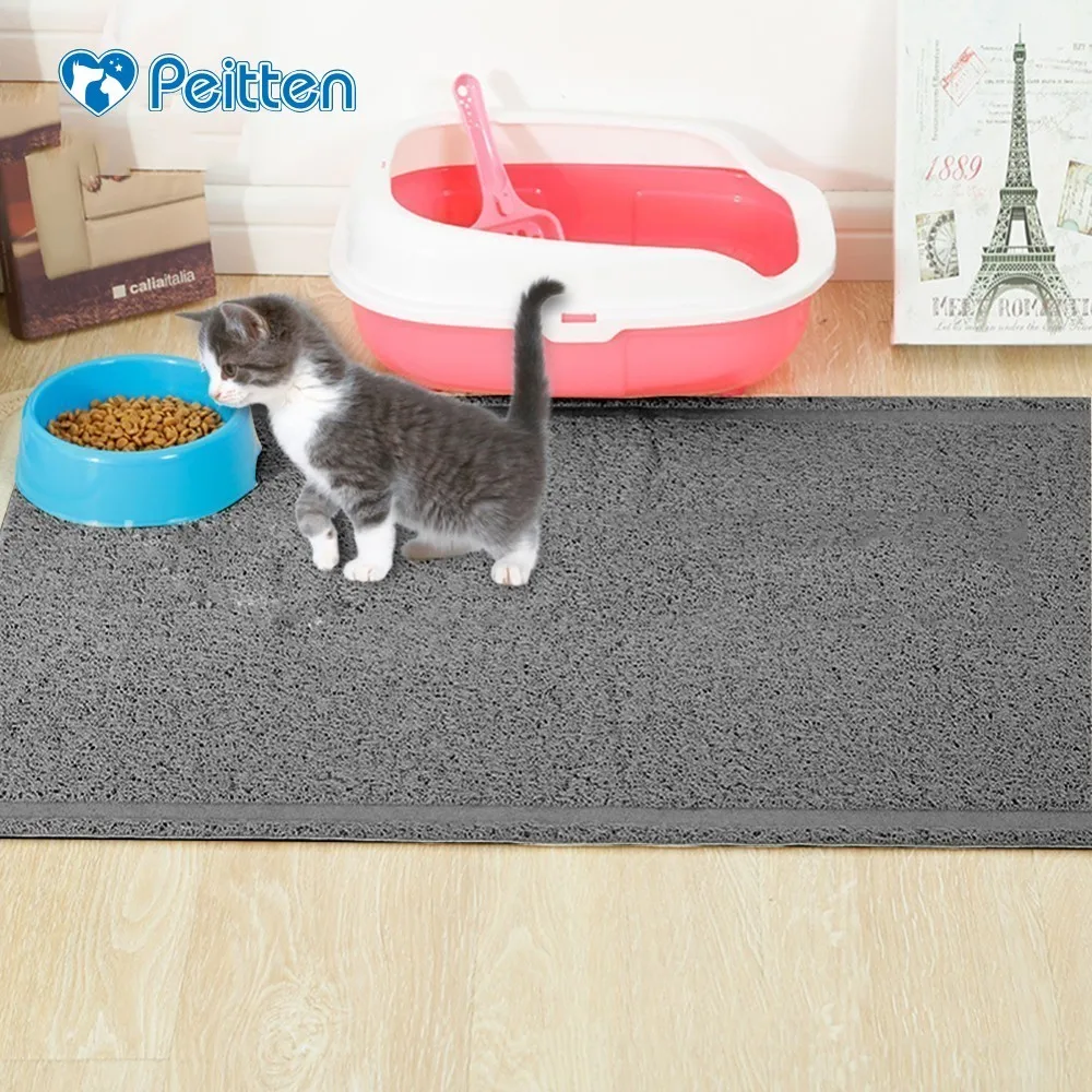 

New arrival Pet Cat Mat PVC Waterproof Non-Slip Cat Litter Container feeder Mat Placemat Foot Pad for small large pet cat dog