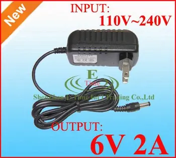 

AC 110V~240V DC 6V 2A power supply adapter 6V Power adapter 300pcs wholesale Lot High quality Express Free shipping