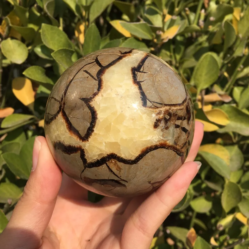 

60mm Natural Septarian Dragon Crystal Gem Sphere Ball Healing 350g