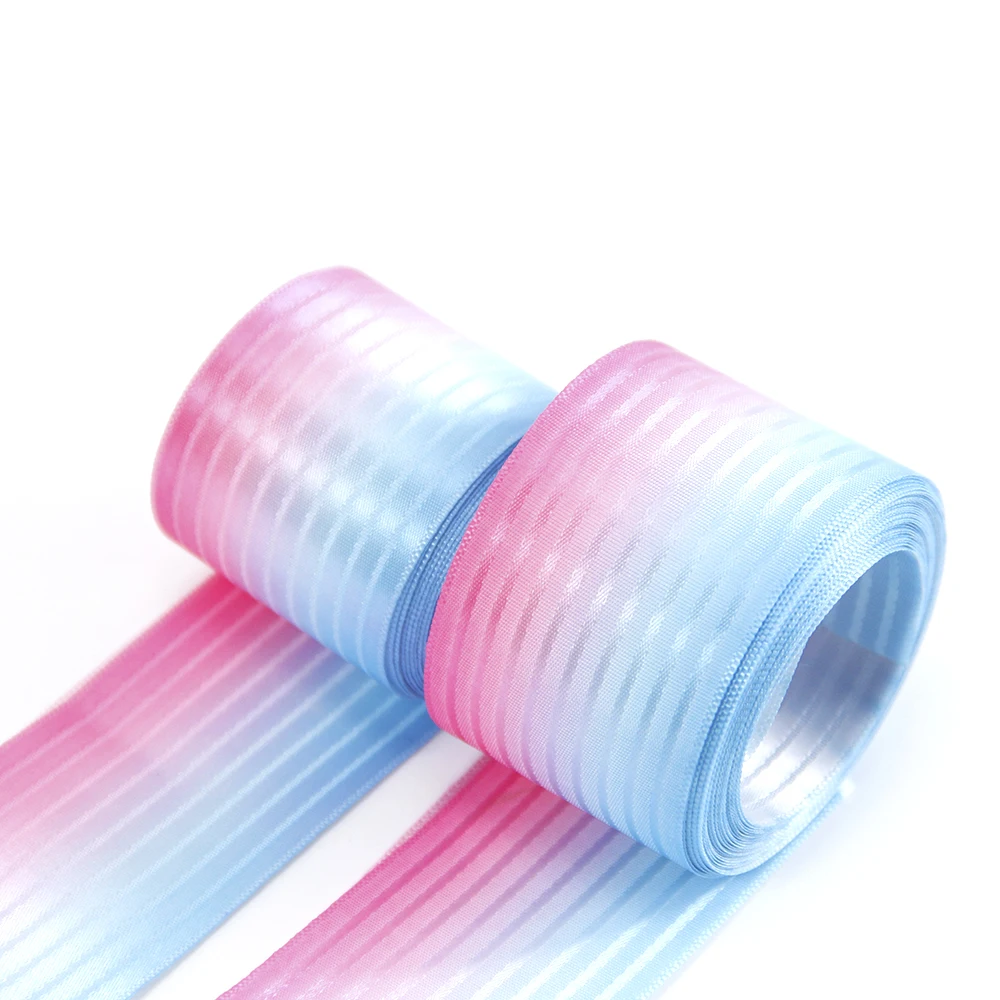 

david angie Gradient color Rainbow flower satin ribbon tape 5yards,DIY Wedding Decoration,Packing Wrap,5Yc3351