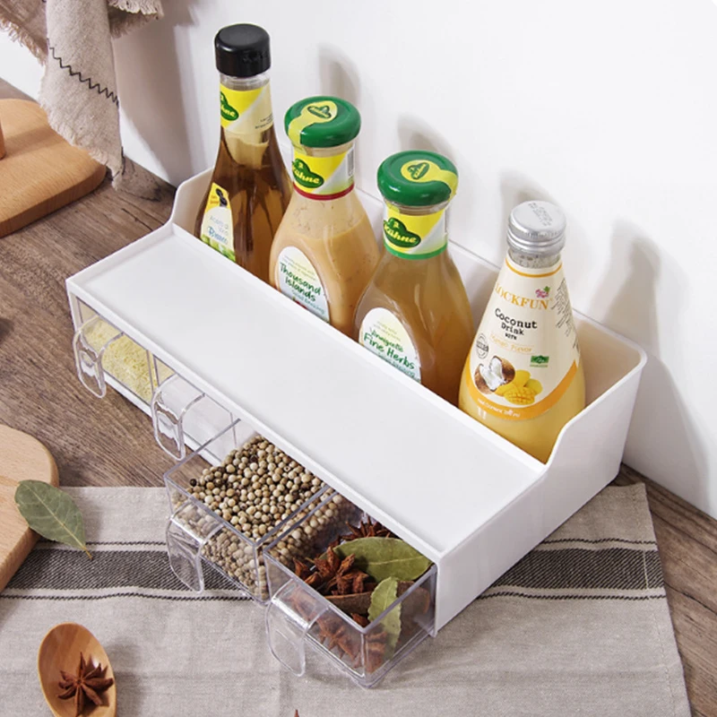 

Kitchen Spice Seasoing Storage Racks Holders Organizer Sugar Jam Box Bottles Jars Drawer Shelves Home Organization Accessories