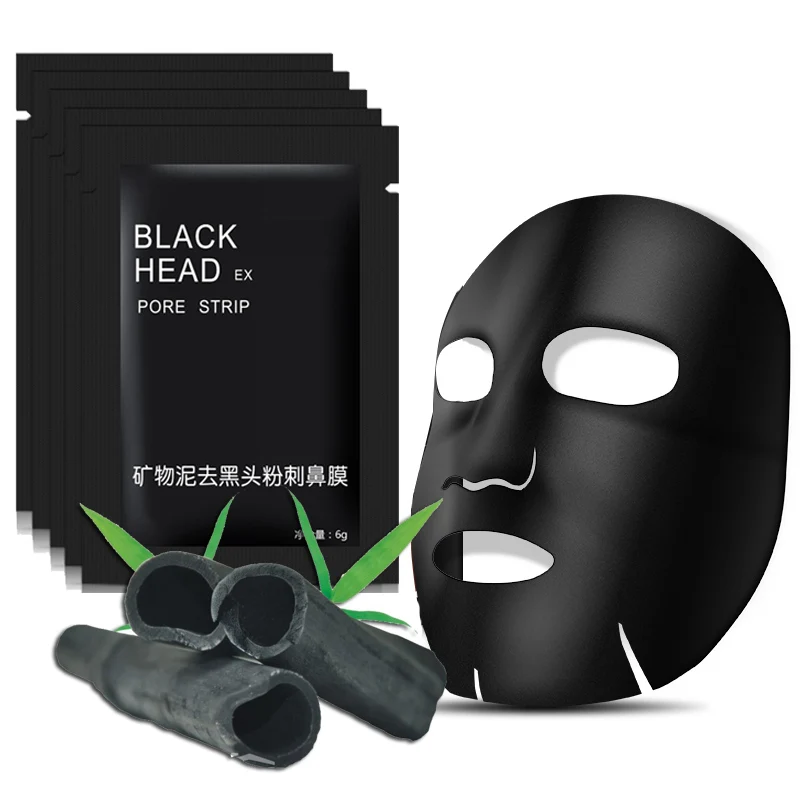 

(NO box)_Facial Minerals Mud Membranes Clay pilaten Black Mask Strips Cleaner Nose Pore Blackhead Acne Remover Mask Suction