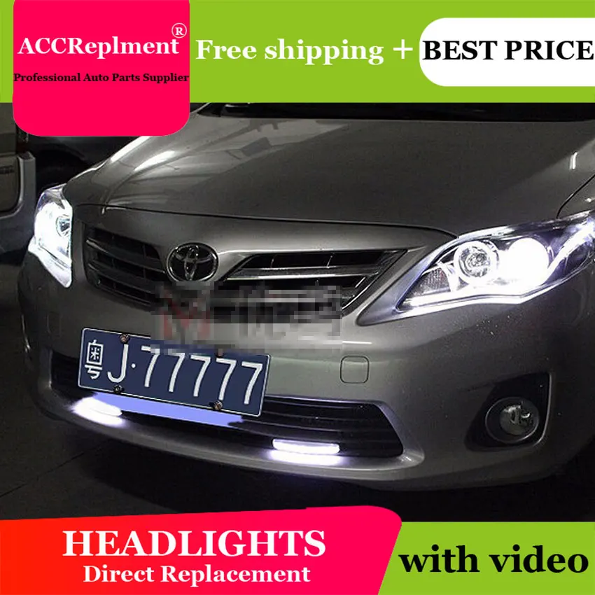 Auto Lighting Стиль светодиодный фара для Toyota Corolla фары 2011 Альтис Ангел глаз drl H7 hid Би