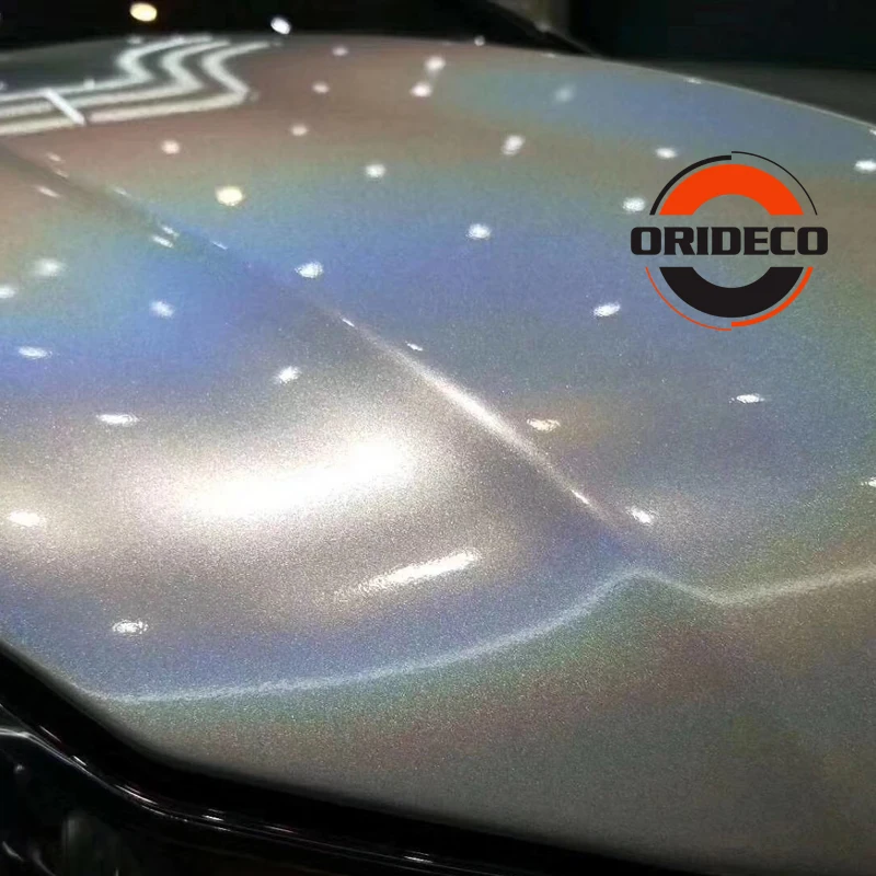 Laser silver vinyl wraps 4