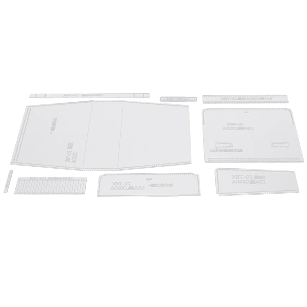 9pcs/set Handmade Acrylic Handbag Pattern Mould Stencil Template Set Leather Handcrafts