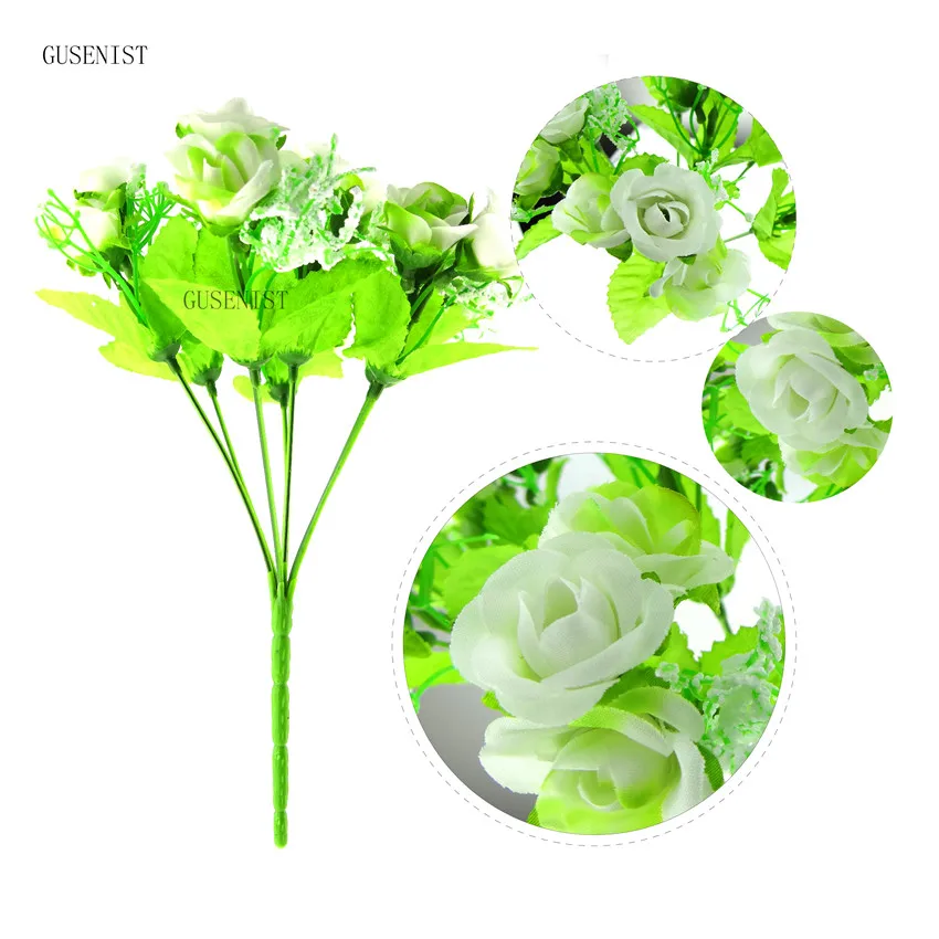 20 Heads/Bouquet Silk Rose European Style Artificial Flower High