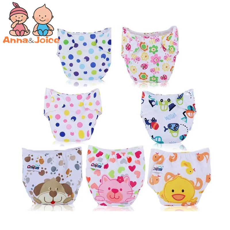 10 PCS Reusable Baby Nappy Baby Cloth Diapers Soft Covers Baby Nappy Size Adjustable Training Pants Size Adjustable 22designs