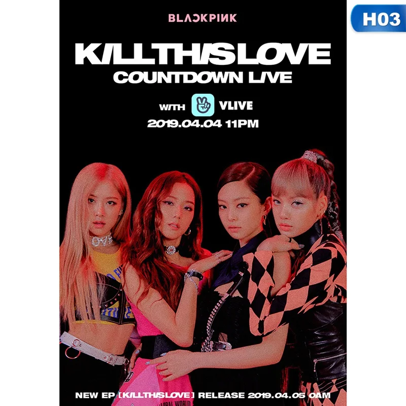 1 шт. Kpop Blackpink KILL THIS LOVE Album фотооткрытки плакат украшение дома - Цвет: 3