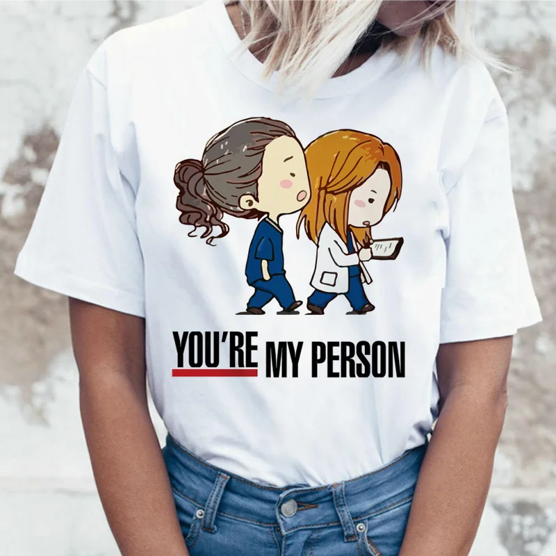 GREYS Anatomy You're My Person новая футболка женская футболка корейский стиль harajuku Женская ulzzang Эстетическая футболка рубашка - Цвет: 2388