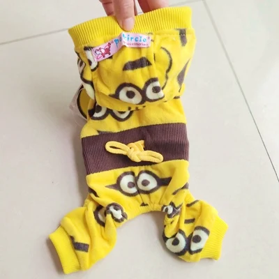 Yellow В продаже XXS м мягкий, флисовый, для собаки спортивный костюм зимняя одежда с принтом в виде собак маленькая собака щенок пальто домашний костюм толстовка с капюшоном для собаки, Костюмы для Одежда для Йорка чихуахуа - Цвет: Yellow