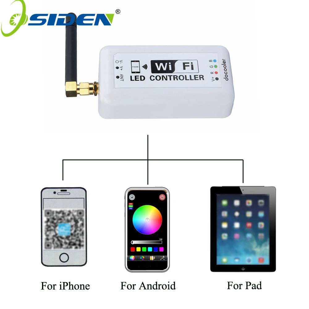 Osiden Беспроводной Wi-Fi RGB Светодиодные ленты свет контроллер для системы Android и IOS система Беспроводной Wi-Fi светодиодный контроллер