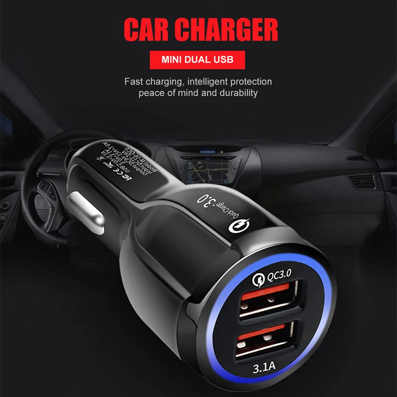 Vehemo QC3.0+ 3.1A для автомобильного зарядного устройства авто USB разъем адаптер мобильного телефона
