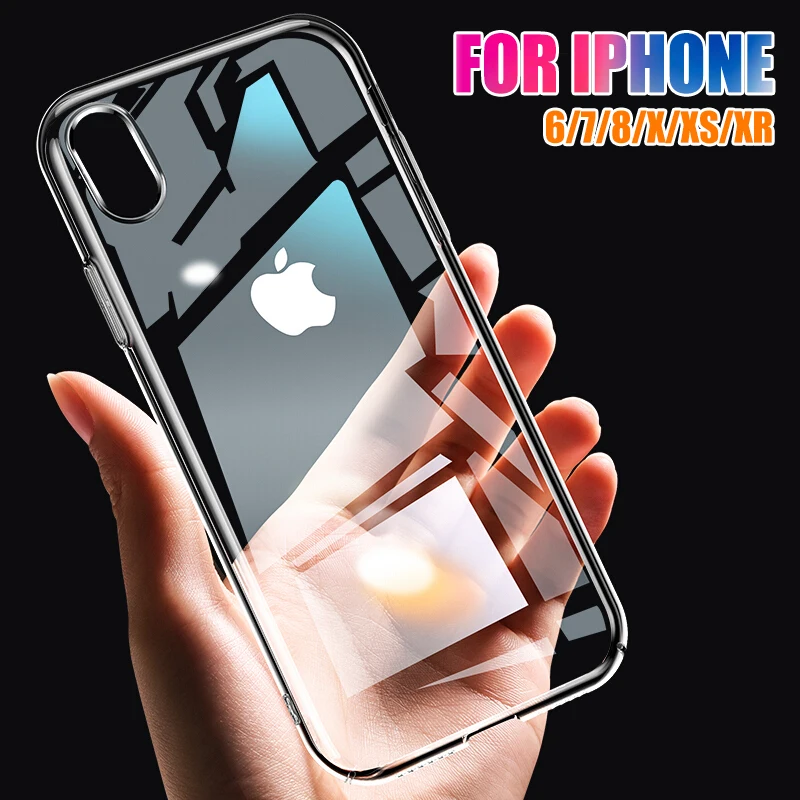 Чехол для iphone X чехол 7 6 8 plus Xs Max XR прозрачный тонкий цветной накладка из