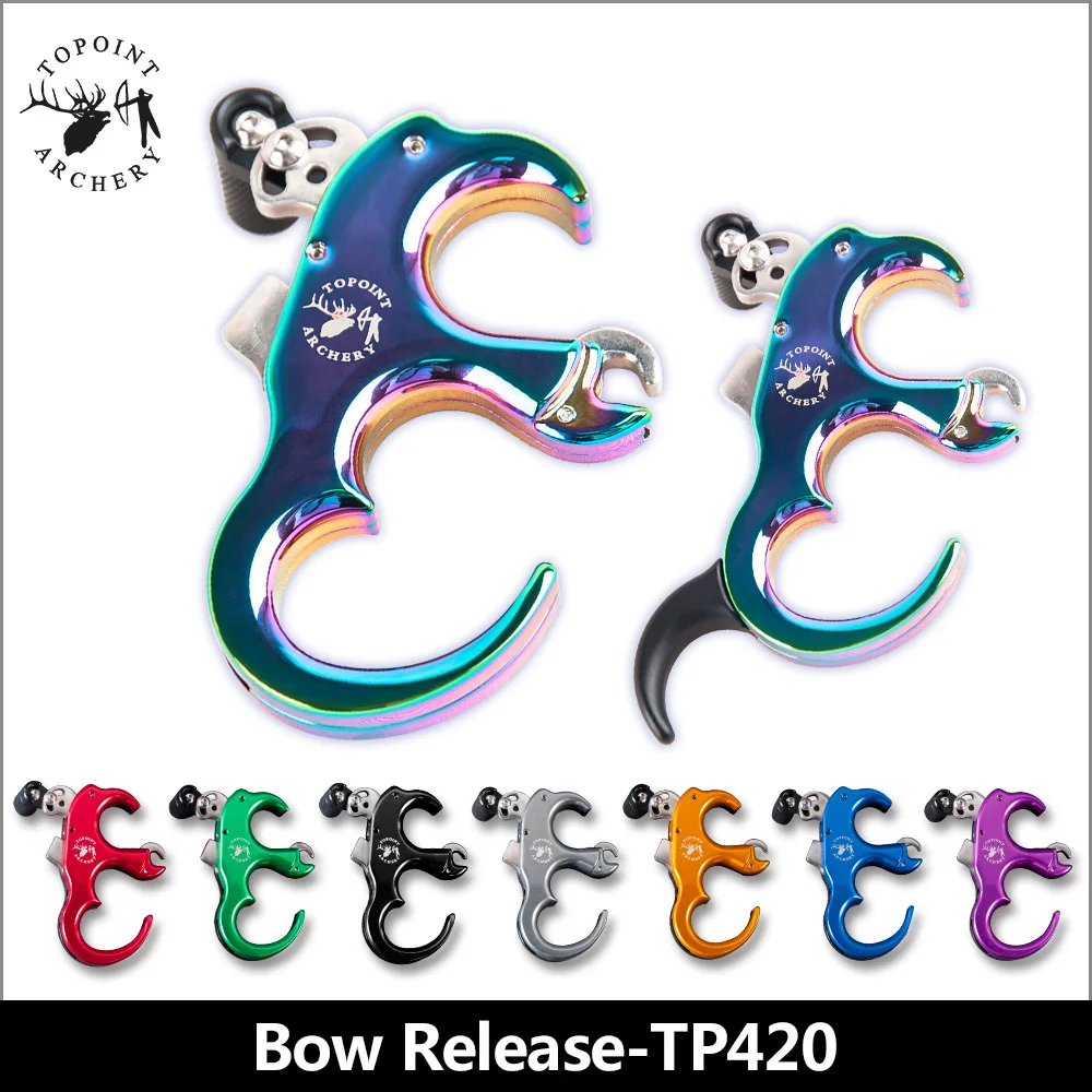 

Topoint Archery TP420 3 or 4 Finger can be change Aluminum Release Aid Automatic Archery Caliper Release for target compound bow