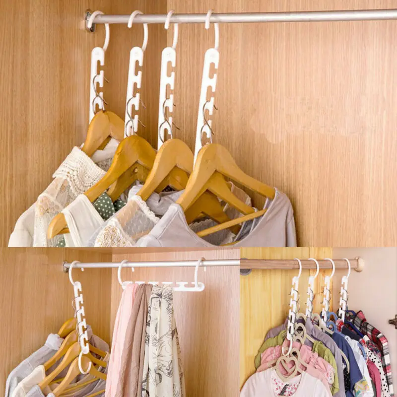 

8 PCS Portable Multi-function Hanger Anti-slip Hanger Clothes Hanger Hook Rack Wardrobe Space Saving Folding Hangers