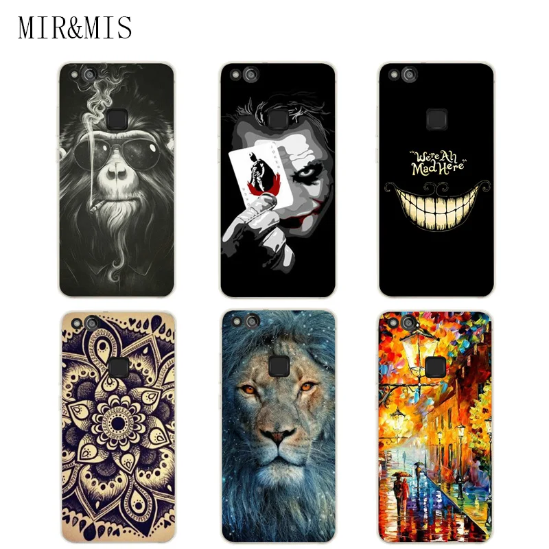Case For Huawei P10 Lite 5.2 Inch Transparent Printing Drawing Silicone Phone Cases Cover |