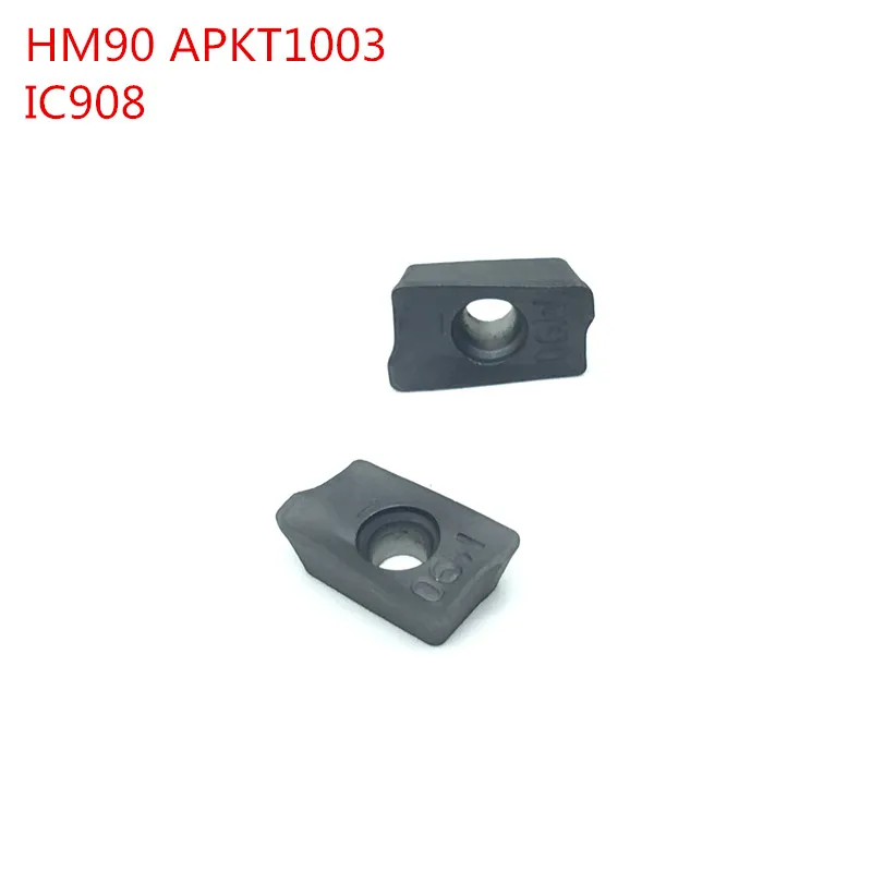 

100PCS Milling cutters HM90 APKT1003 PDR IC 908 Carbide Insert Lathe Milling Mill CNC tools APKT 1003