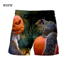 WSFK шорты мужские повседневные шорты с принтом белки летние пляжные шорты большого размера