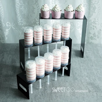 

10 hole black puch cake stand Makeup brush Storage dessert decorators home decoration bakeware cake table fitting