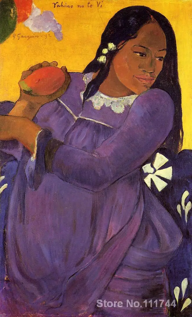 

modern art for bedroom Woman with a Mango Paul Gauguin paintings Hand painted High quality