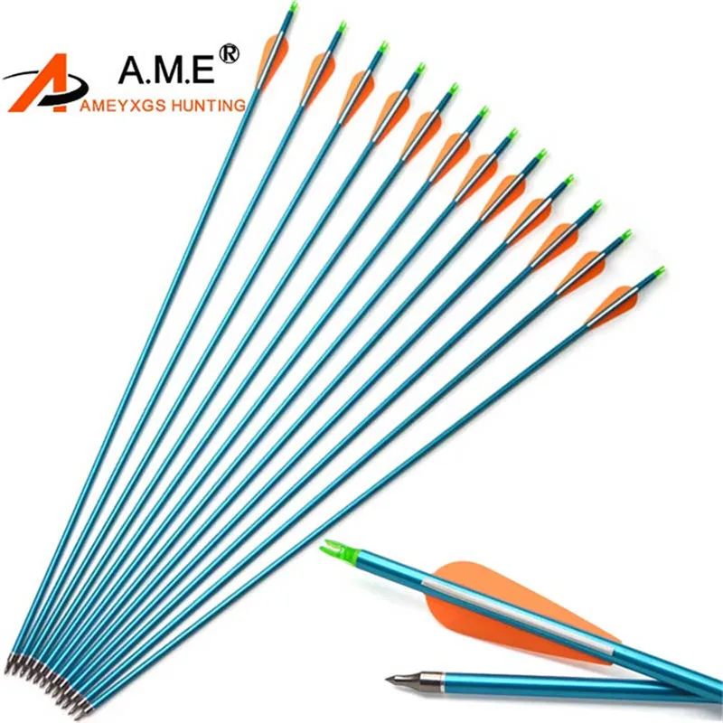 3/6/12/24pcs 30 Inch Blue Hunting Archery Aluminium Arrows Spine 300