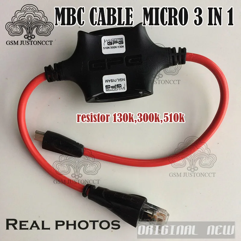 Оригинальный Новый GPG разблокировочный кабель для MBC micro 3 в 1 резистор кабеля 150 k 300