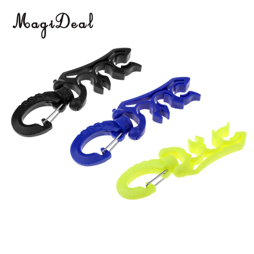 MagiDeal Scuba Diving Triple 3 BCD Hose Holder Retainer with Folding Snap Clip for Snorkeling Freediving Swimming Accessories