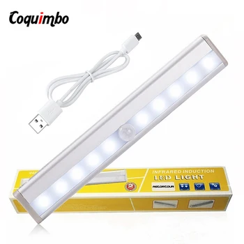 

PIR Motion Sensor Light Led Night Light Under Cabinet Light Closet Wardrobe Lamp Built in Rechargeable Battery Magnetic Tape