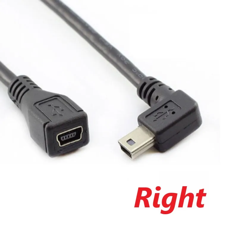 Right 50 шт. Mini USB Мужской правый угол к Mini USB Женский адаптер конвертер кабель 30 см - Цвет: Right