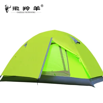 

On sale 2 Person 2 layer FRP rod anti rain hiking party mountaineering cycling trekking fishing beach traveloutdoor camping tent