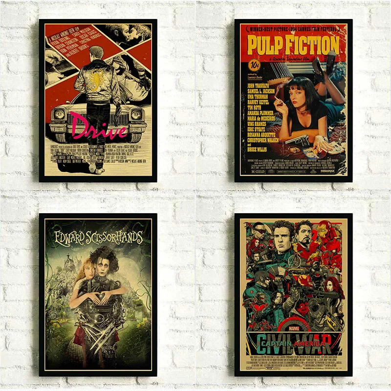 

Movie Posters Batman/pulp Fiction/Hayao Miyazaki Anime Posters Retro Poster Print for Kid Room Decor Superhero Collection Poster