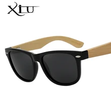 XIU винтажные заклепки флэш зеркало модные бамбуковые солнцезащитные очки мужские поляризованные линзы женские ретро очки Gafas бамбук
