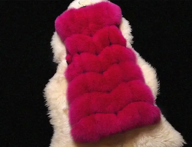 Lisa Colly зимний теплый роскошный меховой жилет женский жилет из искусственного меха Верхняя одежда женские пальто куртка - Цвет: Фуксия