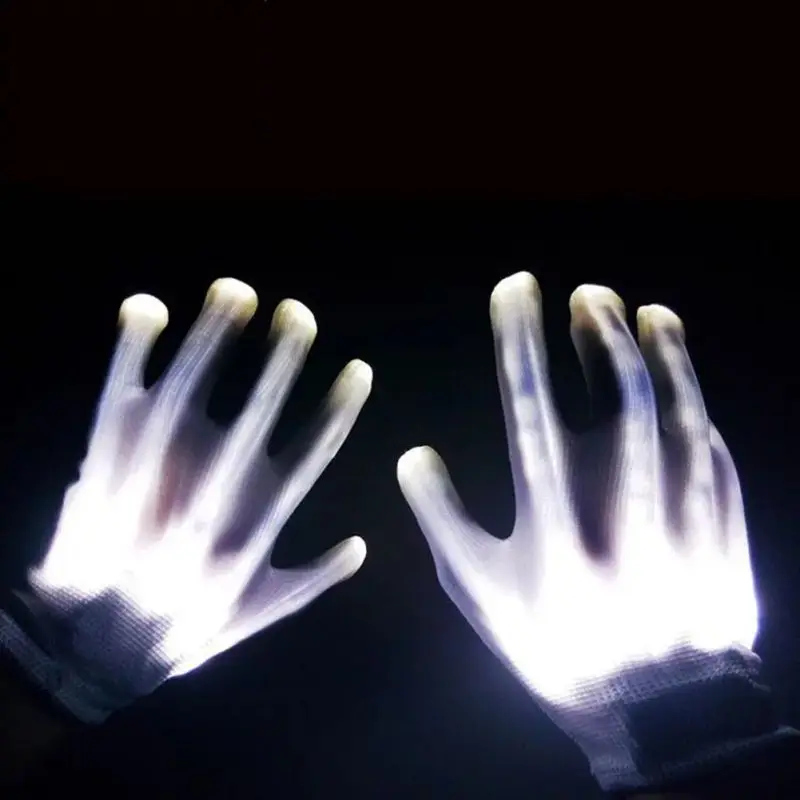 

2019Halloween Party Cosplay Party Personality LED Light Funny Gloves Finger Lighting Electric Skeleton