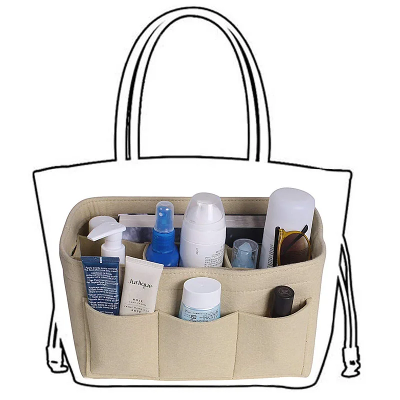 ورأى إدراج حقيبة منظم حقيبة في حقيبة لحقيبة يد محفظة حمل تخزين حقيبة ، التجميل أدوات الزينة حقائب يناسب في سبيدي Neverfull