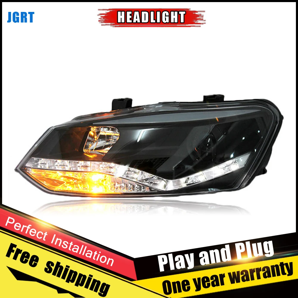 2PCS Car Style LED headlights for vw Polo 2011 2013 for Polo head lamp