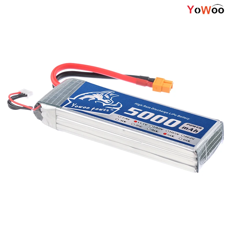 RC Lipo 2S 3S 4S 5S 6S FPV 450 500 Аккумулятор 7,4 V 11,1 V 14,8 V 18,5 V 22,2 V 5000mAh 50C Busrt 100C для радиоуправляемого вертолета дрона Акку