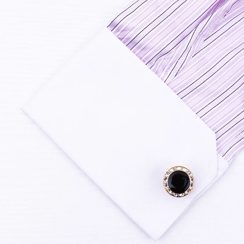 Элитная рубашка Kflk запонки для мужчин подарок бренд Запонки кнопка Кристалл Запонки Золотые высококачественные для жениха gemelos abotoadura ювелирные изделия