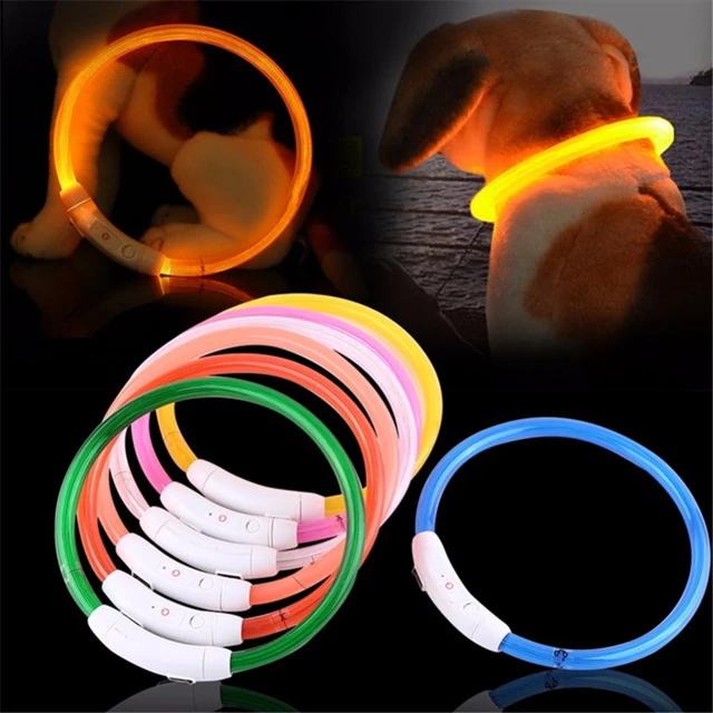 Ricarica USB Pet Dog Collar Ricaricabile regolabile Tubo Del LED Lampeggiante No Ricarica USB Pet Dog Collar Ricaricabile regolabile Tubo Del LED Lampeggiante No