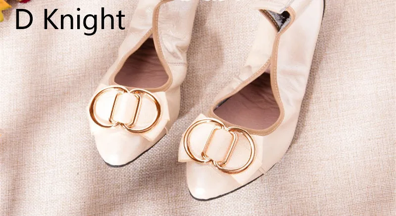 Genuine Leather Slip On Ballet Flats Shoes For Women Metal Decoration Flat Shoes Women Fashion Pointed Toe Ballerina Big Size 41 (6)