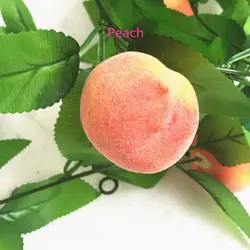 Искусственные фрукты яблоки персики перец клубника манго гранаты с листьями Свадебная вечеринка дом декоративные события украшения