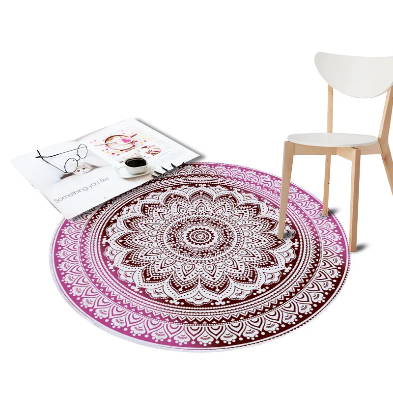 Anti-Slip Round Rugs for Living Room Doormat Mandala Print Carpet Door Floor Mats for Bedroom Bohemia Kids Chair Mats Home Decor Anti-Slip Round Rugs for Living Room Doormat Mandala Print Carpet Door Floor Mats for Bedroom Bohemia Kids Chair Mats Home Decor