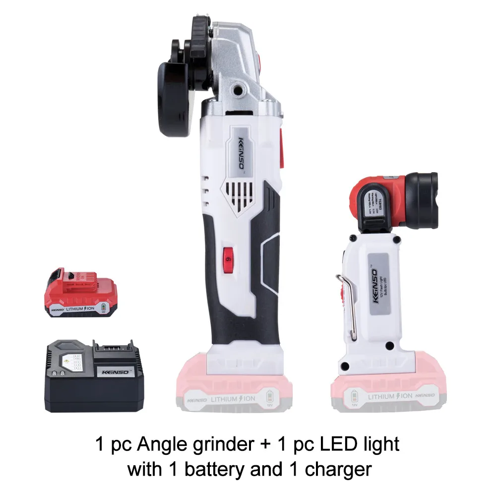 

2-Piece Combo Kit KEINSO 12V Lithium-Ion Angle Grinder with Another Tool Combination 2-Tool Cordless Power Tool 2.0Ah Battery