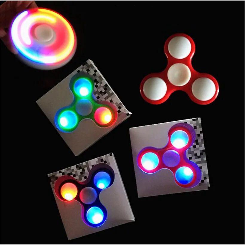 Glowing abs spinner hand three leaf LED fingertips gyro spinner toys anti stress toys for autism