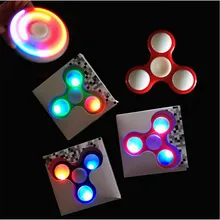 Glowing abs spinner hand three leaf LED fingertips gyro spinner toys anti stress toys for autism