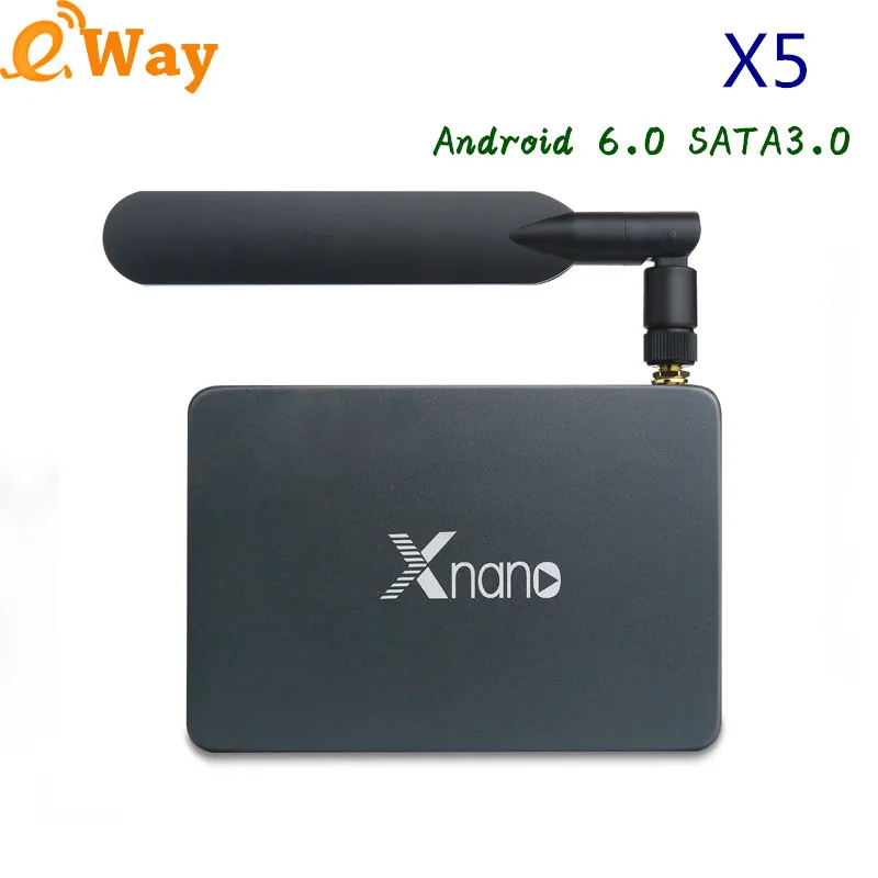 

NEW HD IN and SATA Box metal shell Xnano X5 Android 6.0 TV Box Realtek RTD1295 ARM-T820 USB 3.0 5.8G Dual WiFi 1000M LAN