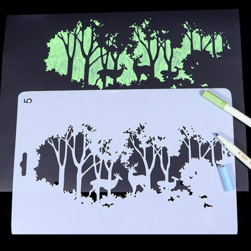 

Spray Stencil Hollow Wall Painting Template Cake Cookie Stamping Mold Decoration